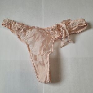 Victoria's Secret y2k pink silk thong